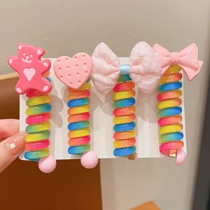 สายรัดผมสายโทรศัพท์พิเศษ สาวน่ารักผูกผมเชือก สูงผมหางม้าผูกสําหรับเด็ก - Product Image 5