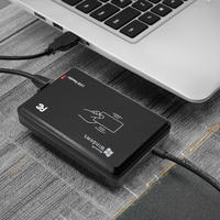 Lector de Tarjetas de Control de Acceso RFID USB Inteligente de 13.56 MHz, Segunda Generación, ISO 14443A, de Escritorio, Plástico ABS, Sin Contacto, RS232, Lectura de 0-3 m