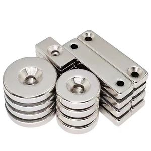 Puissant matériau magnétique industriel N35 anneau de montage de trou de vis de terre rare aimants en néodyme avec tête fraisée pour volets - Product Image 6