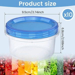 Juego de 5 Recipientes para Almacenamiento de Alimentos al Vacío, Recipientes Herméticos para Congelador, Dispensador de Alimentos Pequeño, Recipientes Apilables para Viaje, Tazón para Sopa - Product Image 6