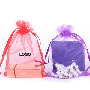 Sacs en <span class=keywords><strong>organza</strong></span> personnalisés, <span class=keywords><strong>sachets</strong></span> d'emballage en Nylon rose, à cordon de serrage, personnalisés, 20 pièces, <span class=keywords><strong>10x15</strong></span>, 25 couleurs - Product Image 1