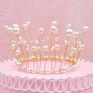 Atacado topper de bolo de casamento tiara de noiva princesa coroa decoração de bolo de festa do Dia dos Namorados