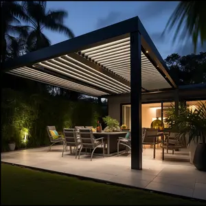 Nuevo diseño 4*6 comercial ajustable de aluminio Patio pérgola techos de persiana para casa jardín puerta Gazebo pérgola dosel