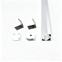 Profilé d'angle en aluminium anodisé série 6000 à 45 degrés, 18x18mm, pour bande LED