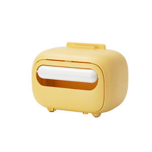 Caja de pañuelos magnética Hy-97 con soporte para teléfono, para sala de estar, dormitorio, escritorio, almacenamiento, material resistente, dispensador de pañuelos extraíble - Product Image 4