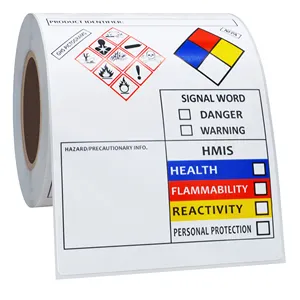 Hybsk SDS OSHA Labels For Chemical Safety Data 4 X 3 Inch | MSDS Stickers With GHS Pictograms | HMIS Hazard Compliant Stickers