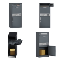 Boîte aux lettres en acier autoportante antivol moderne Boîte de dépôt de lettres pour colis de livraison extérieure américaine Barrière en métal sur pied