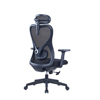 Chaise de bureau pivotante confortable de luxe chaise de bureau de direction en maille ergonomique moderne appuie-tête réglable 2D chaise tournante maison