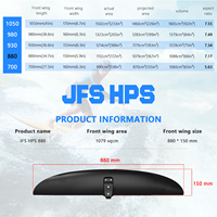 Planche hydrofoil Axis Series HPS 880 1079 cm² Aile avant en fibre de carbone haute performance pour le kitesurf en eaux océaniques