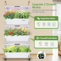 Système de culture hydroponique intelligent intérieur/extérieur, 81 pods, éclairage LED alimenté par batterie, mobile, 3 niveaux, sur pied, pour herbes et légumes