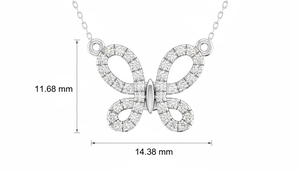 Collar de Diamantes Naturales con Diseño de Mariposa Abierta, Belleza Natural Atemporal, Joyería Fina para Mujer, para Bodas, Celebraciones y Uso Diario - Product Image 3