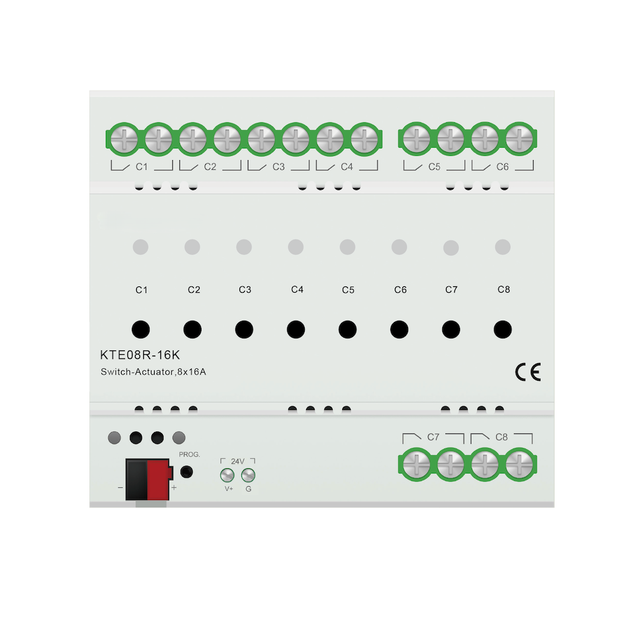 8-Channel 16A KNX/EIB Smart Light Switch Module Factory Price for Hotels and Smart Home Systems