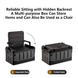 60L Multifunktionale Sitzbox Faltbare Camping-Aufbewahrungsbox Anpassbares Logo PP für Outdoor-Camping Reisen Auto-Aufbewahrung Werkzeuge - Product Image 4