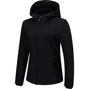 Chaqueta Softshell para Mujer con Capucha, Impermeable, Transpirable, Cortavientos, Ligera, para Invierno y Actividades al Aire Libre - Product Image 1