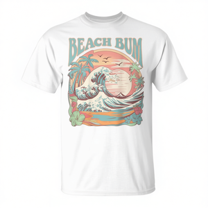 Camiseta Beach Bum Surf Wave Vintage Tropical Sunset - Product Image 2