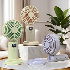 Ventilateur portatif à affichage numérique, pliable, moteur DC, fonctionne sur batterie, 5W, fonctionnement silencieux, angle réglable - Product Image 1