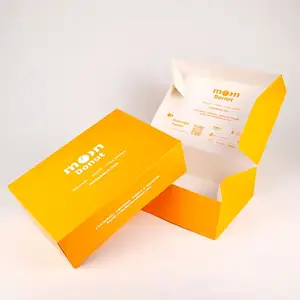 Custom Friendly Food Grade Paper Boxes Flat Packaging sem cola OEM UV impresso caixa