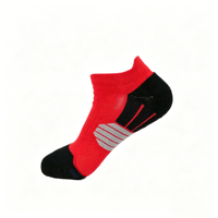 Chaussettes de cheville en polyester et nylon pour l'automne, motif rayé imprimé numériquement, évacuation de l'humidité, maille respirante, pour la course à pied, avec bordure haute