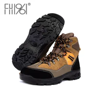 أحذية العمل FH1961 المخصصة أحذية السلامة التي تمنع الخدش مع اصابع من الفولاذ باللون الأصفر والأسود أحذية السلامة من جلد الغزال بأسعار المصنع