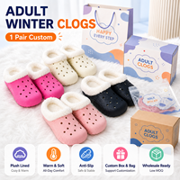 Sabots d'hiver personnalisés pour enfants, doublure en peluche, EVA antidérapant, chauds, doux, respirants, pour intérieur, extérieur, jardin, chaussures à trous, vente en gros, OEM