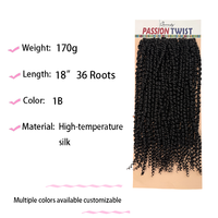 Cheveux au crochet Mambo Twist 14 pouces, 170g, fibre haute température, vente en gros, personnalisable en usine pour l'Afrique, l'UE et les États-Unis