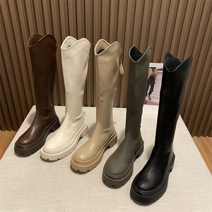 Fabricante HANO venta al por mayor 2024 nuevo invierno nuevas mujeres de tacón medio hasta la rodilla más <span class=keywords><strong>botas</strong></span> de Caballero de lana de cuero para mujer <span class=keywords><strong>B</strong></span> - Product Image 1