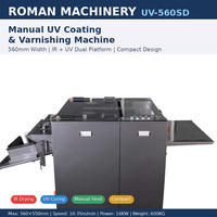 Machine de vernissage UV manuelle, largeur 560 mm, avec séchage IR et durcissement UV pour l'impression sur papier