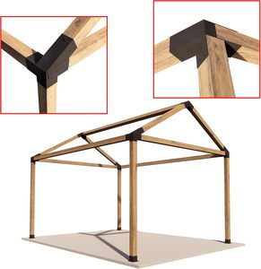 Supports de pergola à toit incliné 4 x 4 <span class=keywords><strong>Kit</strong></span> de supports DIY pour poutres en bois <span class=keywords><strong>Kit</strong></span> de pergola en acier durable pour abris de jardin - Product Image 1