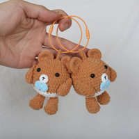 Porte-clés Ours en Crochet Fait Main en Gros, Jouet en Peluche Personnalisé, Charme de Sac Mignon pour Enfants