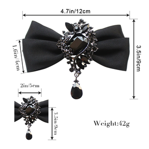 Nœuds papillon durables noirs à strass en forme de flèche pour costumes de mariage pour hommes, tenues de marié, nœuds papillon élégants pour hommes, pour fêtes, cadeaux d'entreprise - Product Image 4