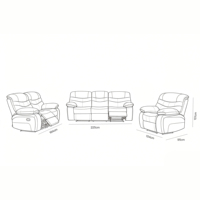 Luxuriöses Elektrisches Relaxsofa-Set aus Echtleder, 3+2-Sitzer mit Elektrischer Verstellung, Modernes Beige Wohnzimmer-Sofa für Heimkino