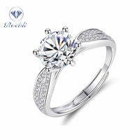 Bague de fiançailles en argent 925 de haute qualité, réglable, avec un grand motif de cœurs et d'arrows, logo estampé, pour la vente en gros