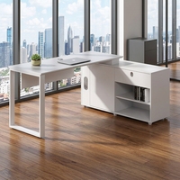 Poste de travail de bureau moderne en forme de L avec cloison de séparation pour employés, ensemble de mobilier de luxe pour ordinateur, vente en gros