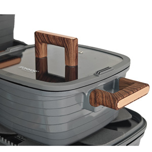 Set da 15 Pezzi Americano in Offerta: Pentole Quadrate a Righe in Alluminio Pressofuso Antiaderente con Rivestimento in Silicone e Vetro, Stile Marmo e Granito - Product Image 5