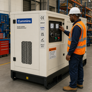 เครื่องกำเนิดไฟฟ้าดีเซลแบบพกพา EAC Cummins ขนาด 20kw 20kva 25kva 30kw 30kva 3 เฟส 50/60hz ระบบ Super Silent ระบายความร้อนด้วยน้ำ สำหรับใช้ในบ้าน - Product Image 3