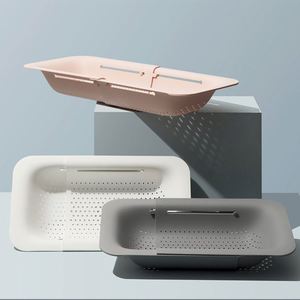 <b>Kitchen</b> Washing Basket Vegetable Fruit Retractable Filter Extensible Sink Strainer Basket Drain <b>Storage</b> Shelf Drainer - Product Image 3
