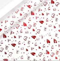 Ensemble d'emballage cadeau rouge épais avec motif floral et cœur, comprenant papier cadeau, sac cadeau, boîte, carnet, carte de vœux et étiquette suspendue, pour la Saint-Valentin et les anniversaires