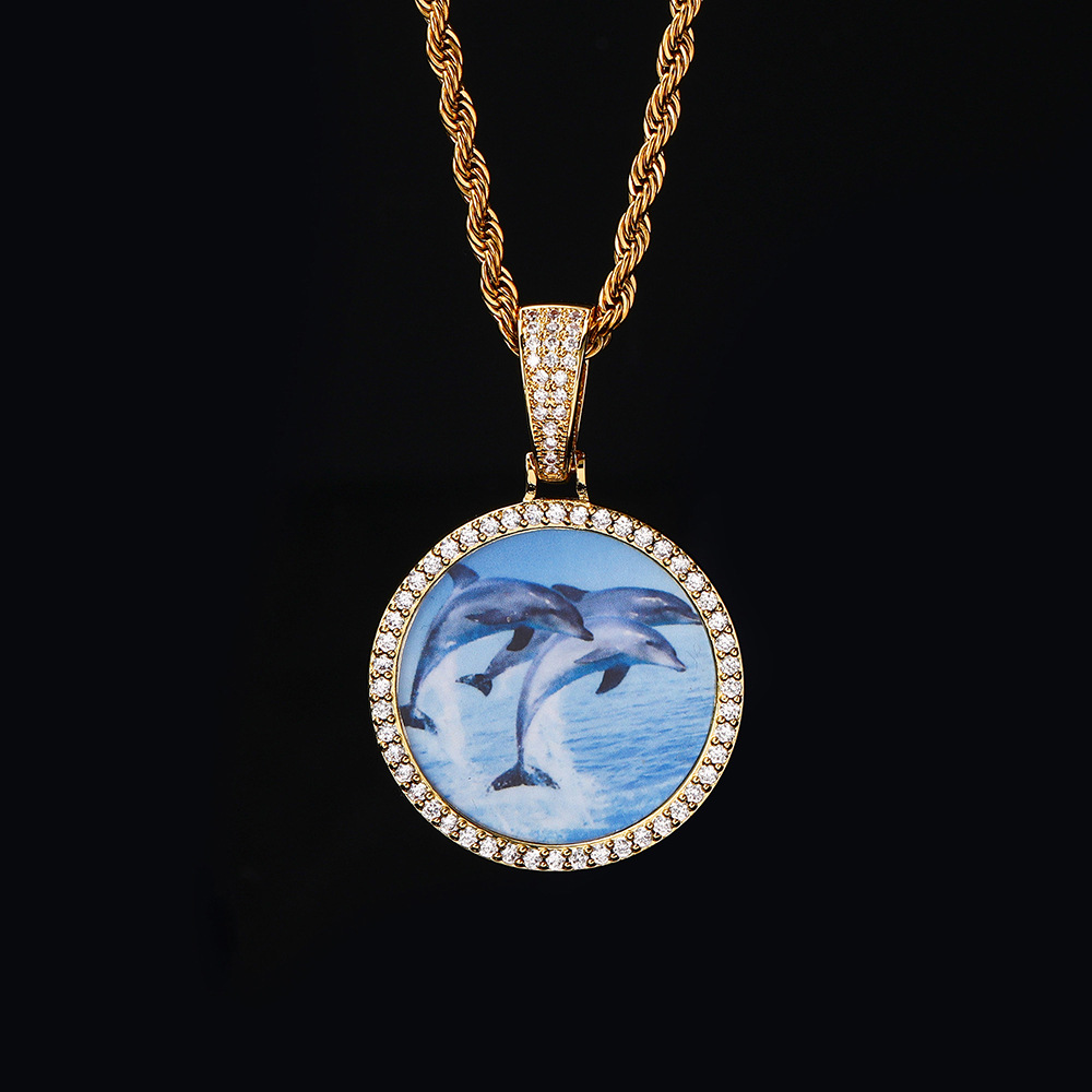 Golden small size pendant+24inch*3mm twisted chain