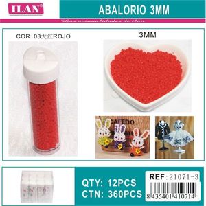 Perline Rosse ILAN da 3mm per Creazione di Gioielli, 12 Pezzi per Tubo - Product Image 3