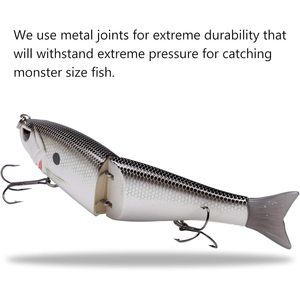 Premi snodati lide bait per spigole trota salmone pesca Muskie pesce d'acqua salata Zander di plastica in PVC - Product Image 3
