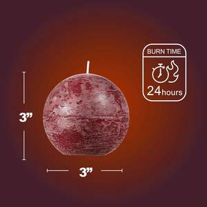 Velas Rojas sin Perfume SPAAS, Modelo Rústico de 3 Pulgadas, RBC-018, Hechas en China, Decoración para Bodas, Celebraciones, Hogar, Parafina - Product Image 3