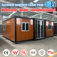 Rumah Prefabrikasi Panel Tahan Air 20Ft 30Ft 40Ft Kontainer yang Dapat Diperluas Struktur Rumah Prefab Dua Kamar Tidur Casa Portabel