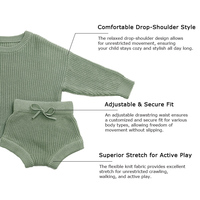 Nouveau ensemble pull-over chemise et pantalon pour bébé en coton biologique ensemble de vêtements pull-over solide pour bébé