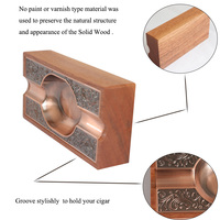 RTS Métal Cendrier Porte-Cigare en Bois Accessoires Coffret Cadeau Or Rose Logo Personnalisé Cendrier de Luxe