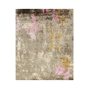 Tapis Dhurry en laine/soie à poils coupés de haute qualité, fait main, de conception tibétaine, exportateur indien, réduit le bruit - Product Image 1