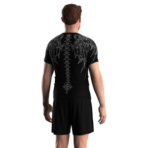 Rash Guard pour hommes chemises de Compression à manches courtes sans GI idéal pour BJJ <span class=keywords><strong>MMA</strong></span> lutte léger respirant élastique - Product Image 4