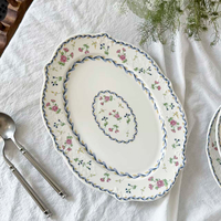 Service de table de mariage 2 pièces en porcelaine fine de haute qualité, motif végétal personnalisé en relief, écologique et anti-fuite