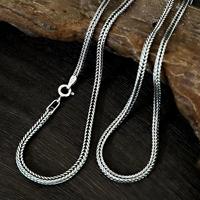 Chaîne en argent S925 BOCAI en gros, chaîne tissée en forme de queue de renard, chaîne de pull, collier pour hommes et femmes, chaîne en os de dragon