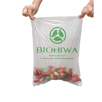 Transparante composteerbare productenzakken op rol, biologisch afbreekbare fruit- en groentezakken voor supermarktverpakkingen