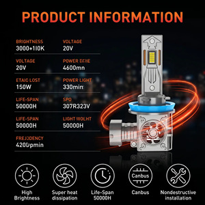 Nuevo Faro <span class=keywords><strong>LED</strong></span> Automotriz de 3500lm, Plug-and-Play, Reemplazo 1:1 para Halógenos de Camiones 9004 9005 9006 12v 24v, Impermeable - Product Image 4